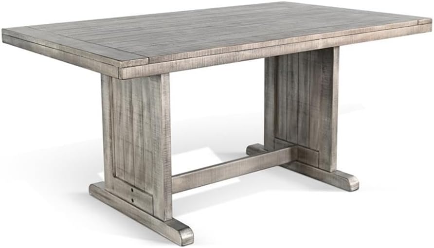 Pemberly Row Contemporary Wood Rectangular Dining Table, Gray Finish, 30'...