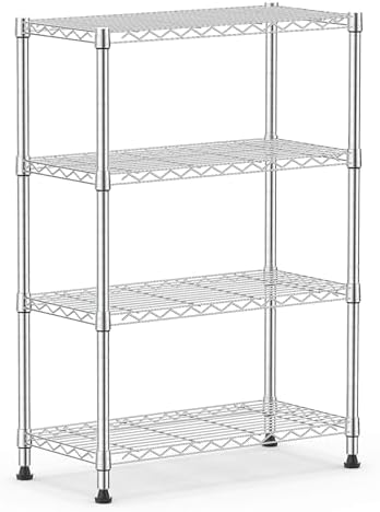 M MZG 1000 lbs Storage Shelving Steel Heavy Duty 4-Tier Utility Shelving Unit...