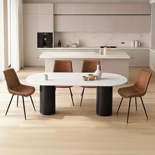 Yaheetech Dining Chairs Set of 4 Mid Century Modern Kitchen Chairs Brown