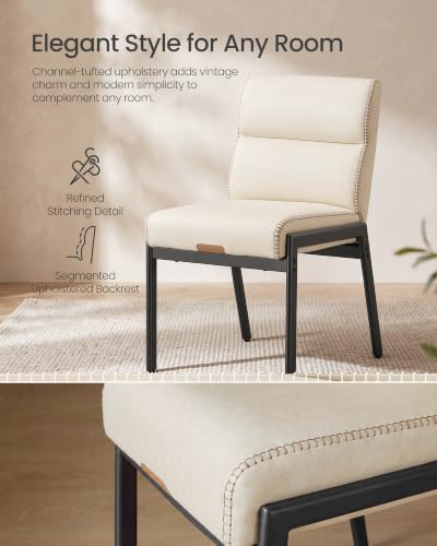 VASAGLE Dining Chairs Set of 4, Upholstered Kitchen Chairs