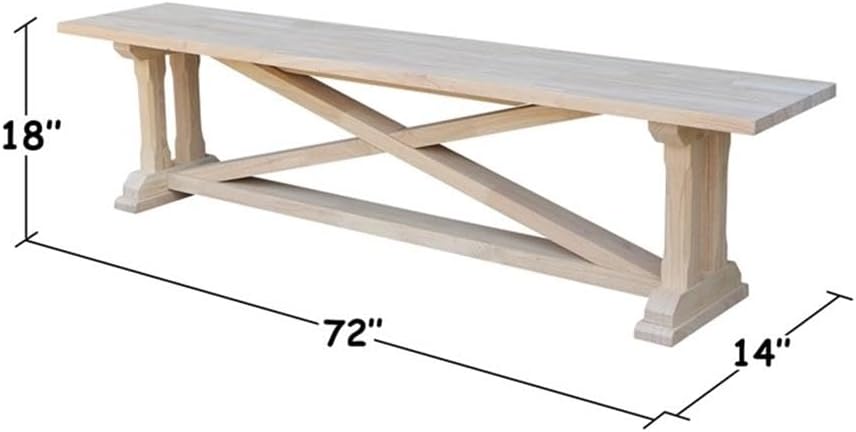 IC INTERNATIONAL CONCEPTS Alexa Bench Unfinished