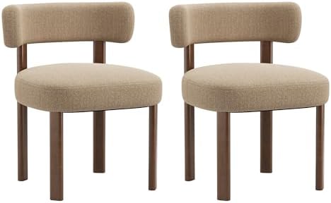Wooden Dining Chairs Set of 2, Upholstered Kitchen Chairs with Solid Wood Leg...