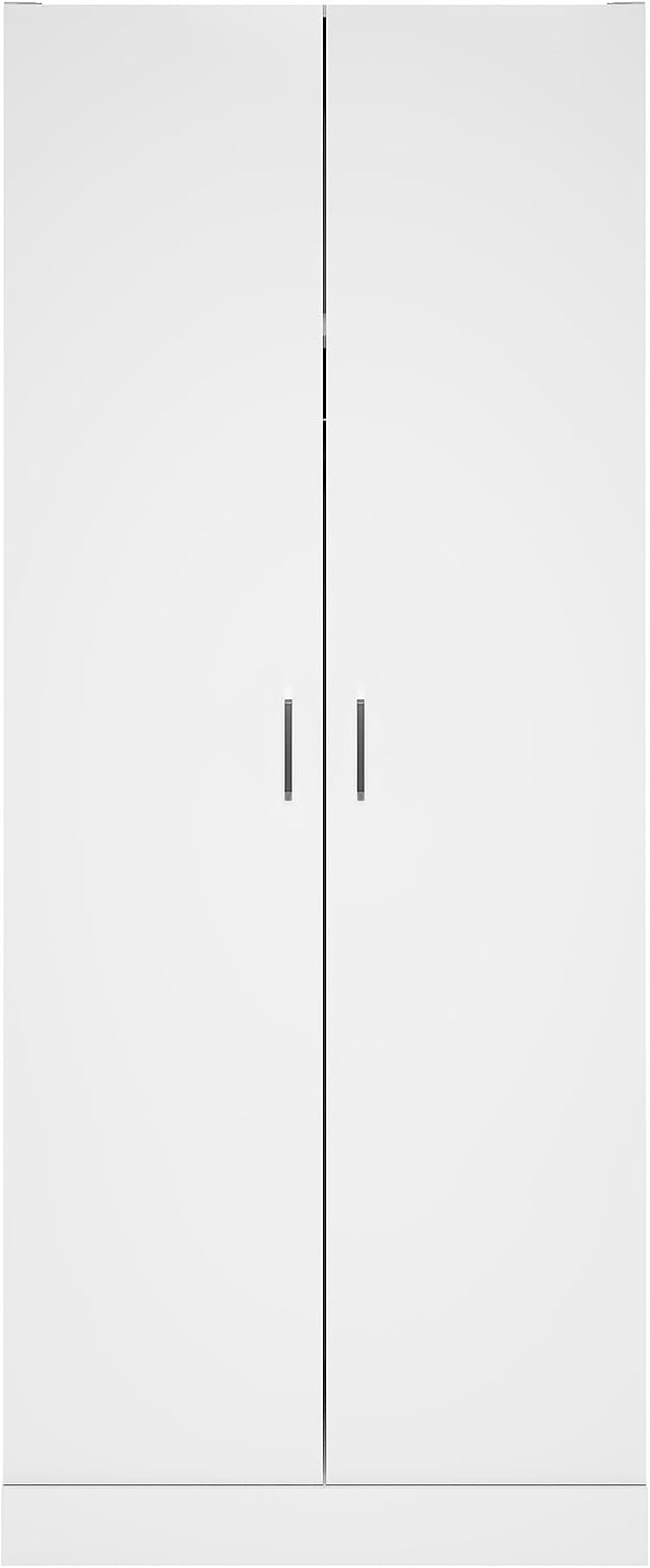 Furinno Robin Wardrobe Cabinet with Hanging Rod, Plain White | Closet Organizers and Storage, for Wardrobe, Bedroom, Living Room, Entryway,
