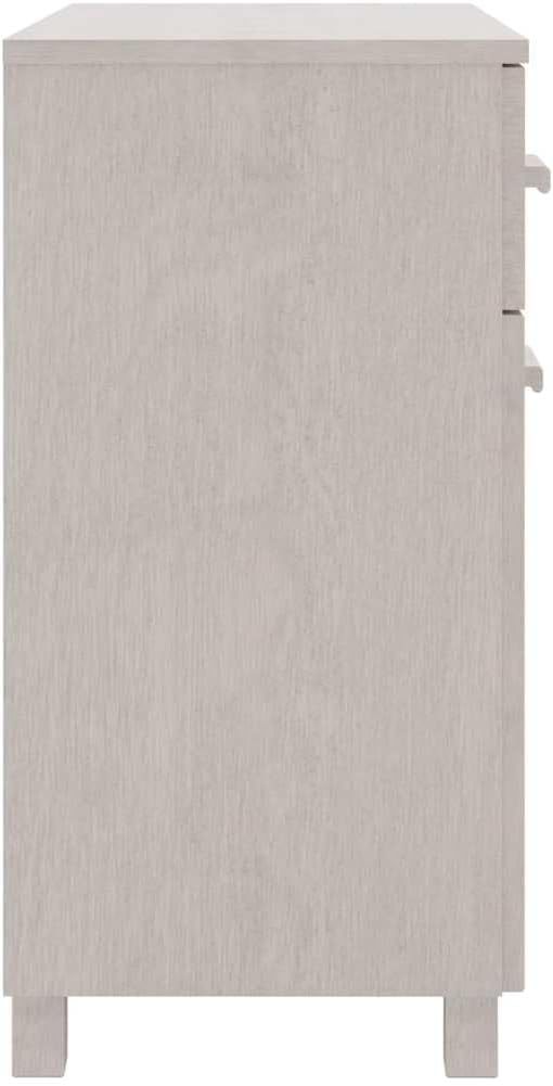White Sideboard Buffet Cabinet, Solid Pine Wood Storage Credenza with Doors a...