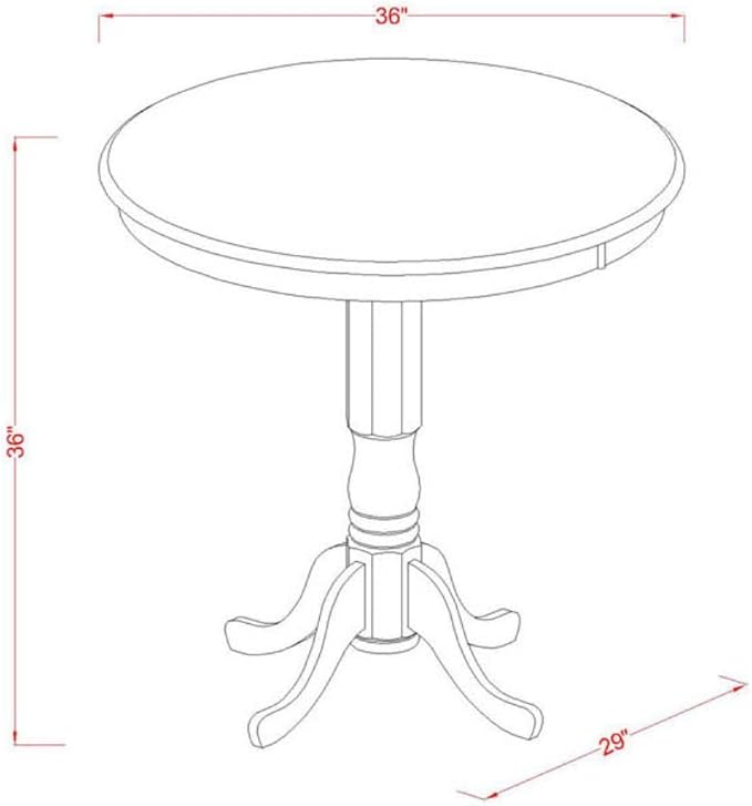 East West Furniture JACF3-OAK-C 3 Piece Kitchen Counter Height Dining Table Set Contains a Round Pub Table with Pedestal and 2 Linen Fabric Upholstered Chairs, 36x36 Inch, Oak