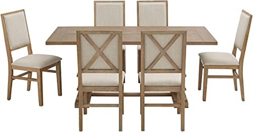 Crosley Furniture Joanna 7-Piece Dining Set, Upholstered Chairs