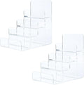 Acrylic Wallet Display Stand Purse Handbag Organizer, Clear Jewelry Riser Display Stand Purse Display Rack, Acrylic Display Shelf for Cosmetic Perfume Jewelry Sunglasses Handbag (2 PCS-4 Tier)