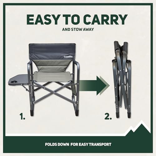OUTSIDER Portable Directors Camping Chair, Lightweight Folding Aluminum Outdo...