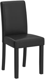 LSSPAID Dining Chairs Set of 4, PU Leather Padded Upholstered Modern Parson Chair, Dining Room Chairs with Solid Wood Legs for Kitchen Living Room, Black