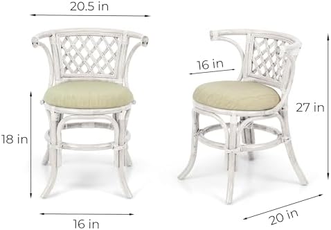 Borneo Compact Dining Set White Color, Table with Glass Top + 2 Chairs with C...