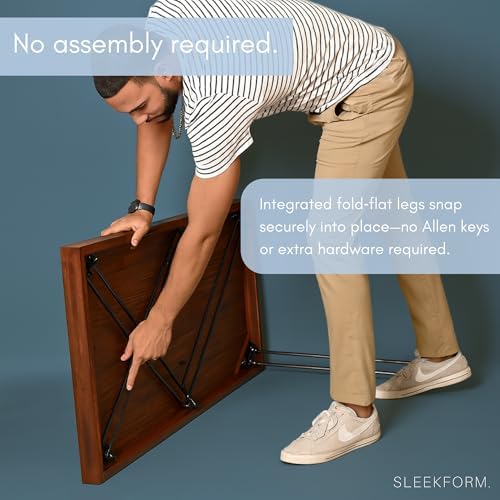 Sleekform Wood Folding Table - The Portland Lightweight Portable Desk