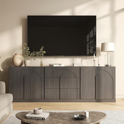 BELLEZE Bijou 3-Piece Modular Sideboard Buffet Cabinet - Ebony