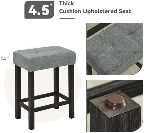 59" Industrial 4 Piece Bar Table Set with Built-in Power Outlet, Behind ...