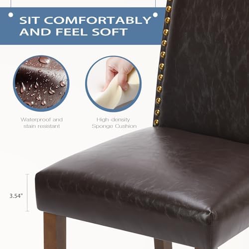 DUMOS Dining Chairs Set of 4, PU Leather Kitchen Chairs for Living Room