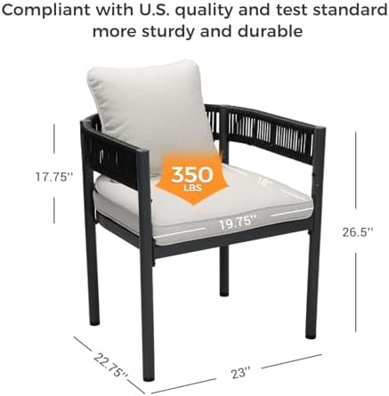 Grand patio 5-Piece Outdoor Dining Set for 4 with 1 Rectangle Expandable Tabl...