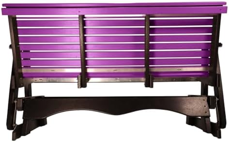 5 FT Purple Amish-Made Porch Glider – 1000 lb Heavy-Duty Poly Lumber wood Rol...
