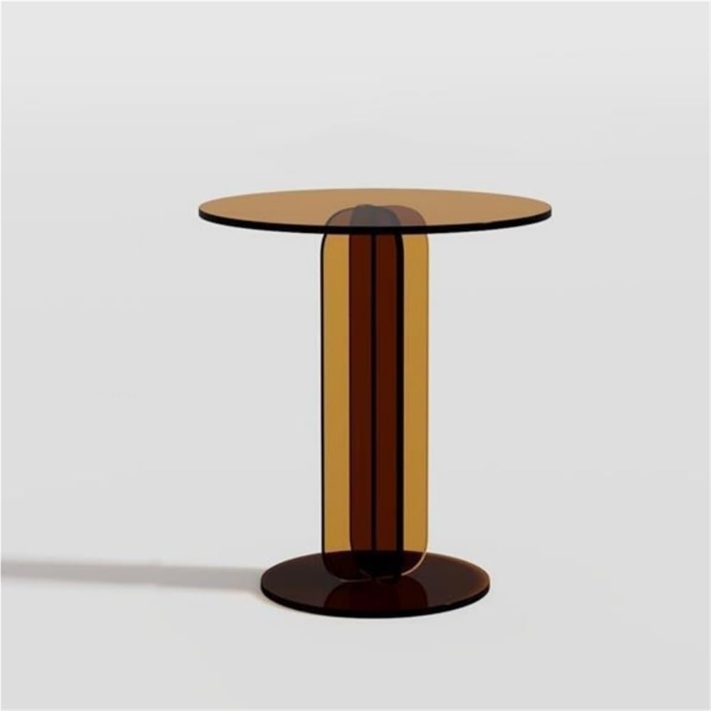 Modern Acrylic Side Table, Sleek Round Coffee Table, Pedestal End Table, Mult...
