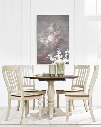 Signature Design by Ashley Waverun Dining Chair, Set of 2, White & Brown