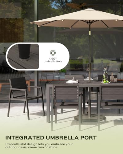 Vexwalx Outdoor Dining Set, Aluminum Dining Table Set for 6, Patio Table and ...