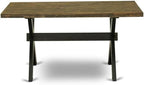 East West Furniture XT676 X-Style Dining Room Table - a Rectangle Solid Wood Table Top with Stylish Legs, 36x60 Inch, Multi-Color