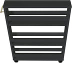 MUSEHOMEINC Compact Space Kitchen Pantry,3-Tier Kitchen Removable Storage Cart, Slim Slide Out Rolling Pantry Shelf for Narrow Spaces（Black）
