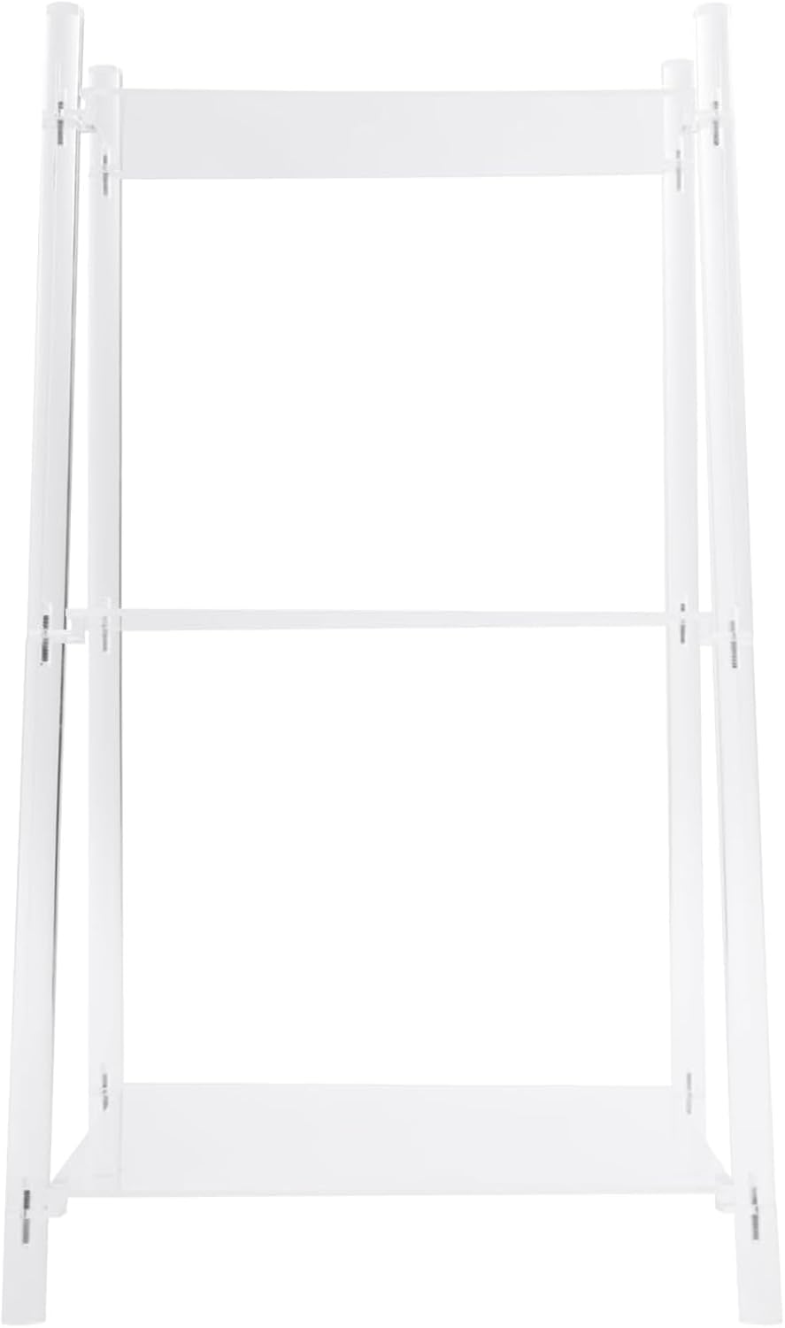 3-Tier Acrylic Ladder Bookshelf, Floor-Standing Clear Display Shelf for Books Decorations Multipurpose Storage Rack for Living Room Study Room Office