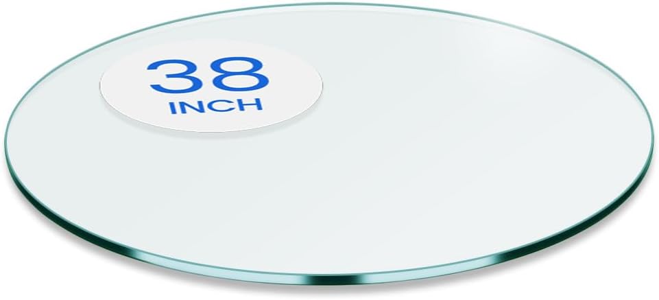 38 inch Round Glass Table Top - Tempered - 1/4" Thick Glass Surface, Saf...
