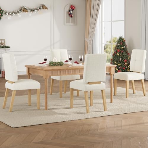 Wooden Dining Chairs Set of 6, Modern Farmhouse Dining Room Chairs with Cloud...