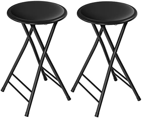 Folding Stool - Portable Backless 24” Stool with 225lb Capacity Set of 2