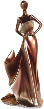 Artpaul Wine Bottle Holder Beauty Lady Statue Wine Bottle Stand Lady Wine Rack Decoration Wine Cork Holder Decor Wine Decor for Kitchen Bar (Golden Red)
