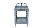 Rubbermaid Commercial Products BRUTE Heavy Duty 2-Shelf Utility/Service Cart, Large, Lipped Shelves, Ergonomic Handle, 750 lbs. Capacity, Black, for Warehouse/Garage/Cleaning/Maintenance/Stadiums