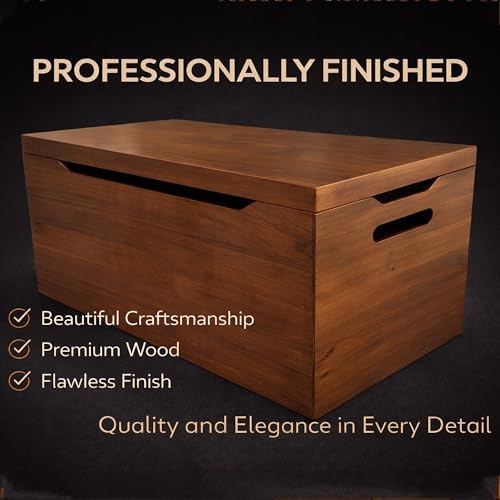 Personalized Engraved Walnut Wooden Storage Chest - Fully Assembled