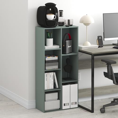 Furinno LUDER Book Shelf, 7-Cube Bookshelf, Bookcase with Open Shelves, 9.4 x...
