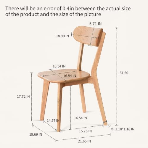 Single Oak Dining Chair, Natural Wood Finish