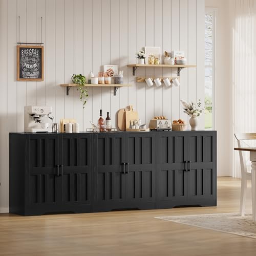 Sideboard Buffet Cabinet, Modern Farmhouse Kitchen Storage Cabinet, 94.5&quot...