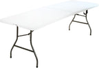 COSCO Fold-in-Half Banquet Table w/Handle, 8ft, White