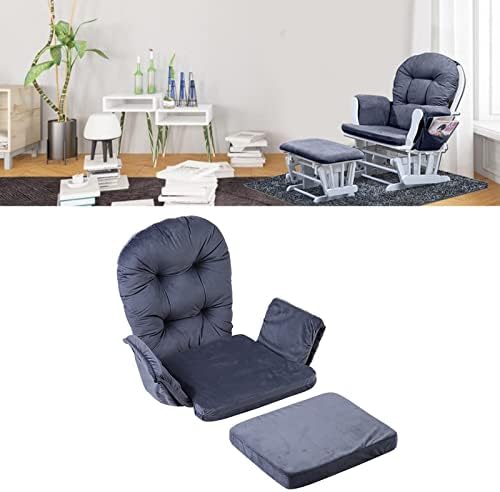 Zerone Soft Velvet Cotton Chair Cushions and Stool Pad Set, Glider Rocker Rep...