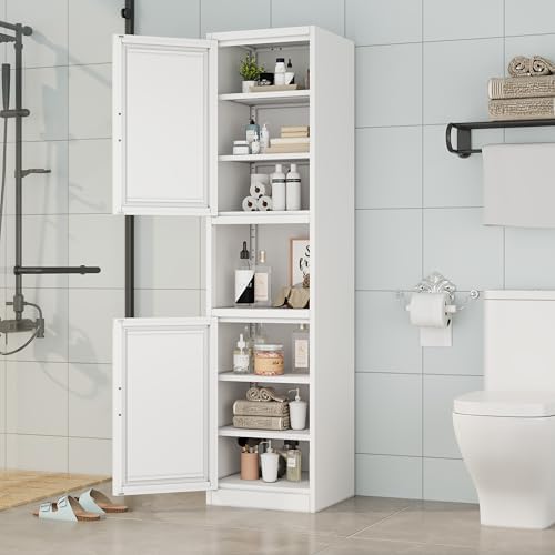 Ckzbx Tall Narrow Storage Cabinet 66.93" H Tall Bathroom Cabinets Metal ...