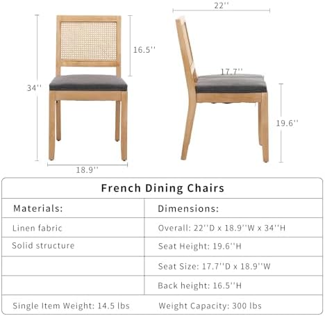 French Country Dining Chairs Set of 6, Grey Modern Kitchen & Dining Room ...