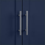 MAKLAINE Modern Traditional MDF Wood Kitchen Storage Pantry, 67" H x 28" W x 15" D, Navy Finish, Shaker-Style Doors, Adjustable Shelving, Modular Design for Home Organization, Linen Cabinet or Coffee