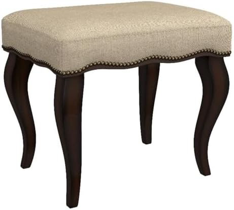 Hillsdale Hamilton Wood and Upholstered Backless Vanity Stool for Makeup Room...