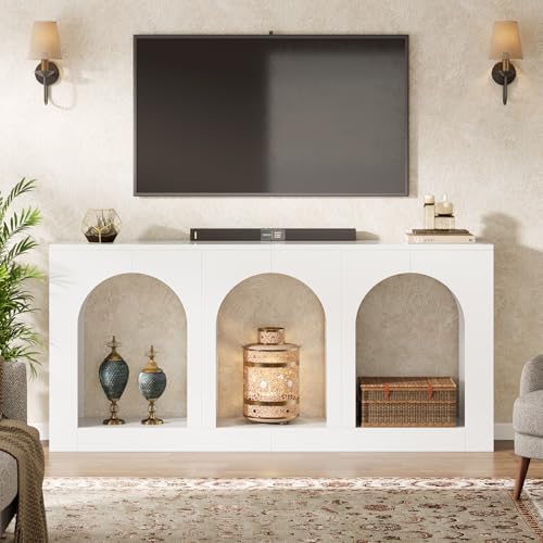 Tribesigns 70.9" White Console Table with Storage, Wood Entryway Entry T...