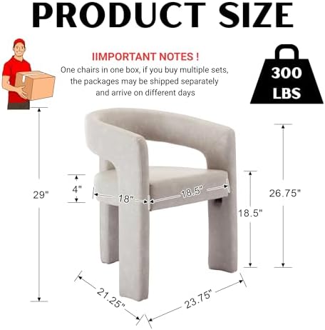 RIVOVA Modern Barrel Dining Chairs Set of 6, PU Leather Upholstered Accent Si...