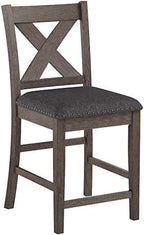 Signature Design by Ashley Caitbrook Rustic 24.63" Counter Height Upholstered Barstool, Set of 2, Gray