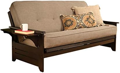 Kodiak Furniture Phoenix Full Size Futon in Espresso Finish, Linen Stone