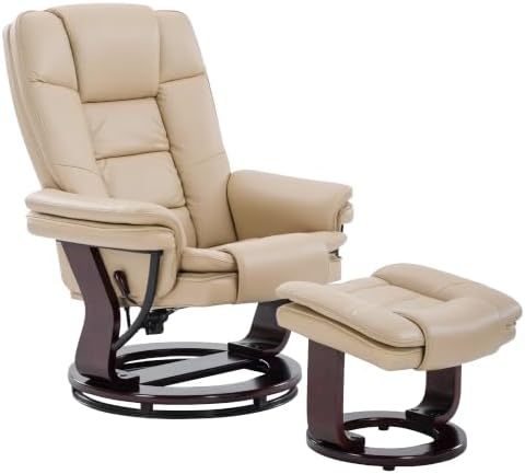 Swivel Recliner Chair with Ottoman Reclining Lounge Sofa Footrest, Set of 1 |...