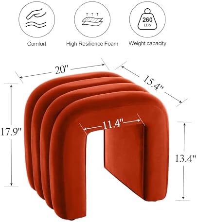 ONEVOG Velvet Pouf Ottoman, Small Ottoman Foot Rest for Couch, 18 Inch Cute V...