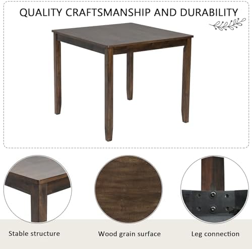 Harper & Bright Designs 5-Piece Dining Table Set with 4 Chairs, 34.5&quot...