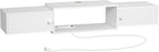 HOOBRO 55" Floating TV Stand with Power Outlet, Modern Wall Mounted Media Console Shelf Cabinet for Under TV Storage, Entertainment Center, Living Room, Bedroom, White WT11UDS01