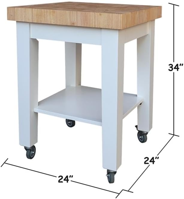 Pemberly Row Parawood Kitchen Island, 24" W x 24" D x 33" H, S...